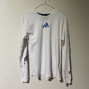 Adidas White Long Sleeve Tee Athletic Style